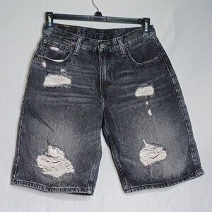 Levi's 569 Shorts Mens 29 Gray Distressed Bermuda Hip-Hop Streetwear Jorts Y2K